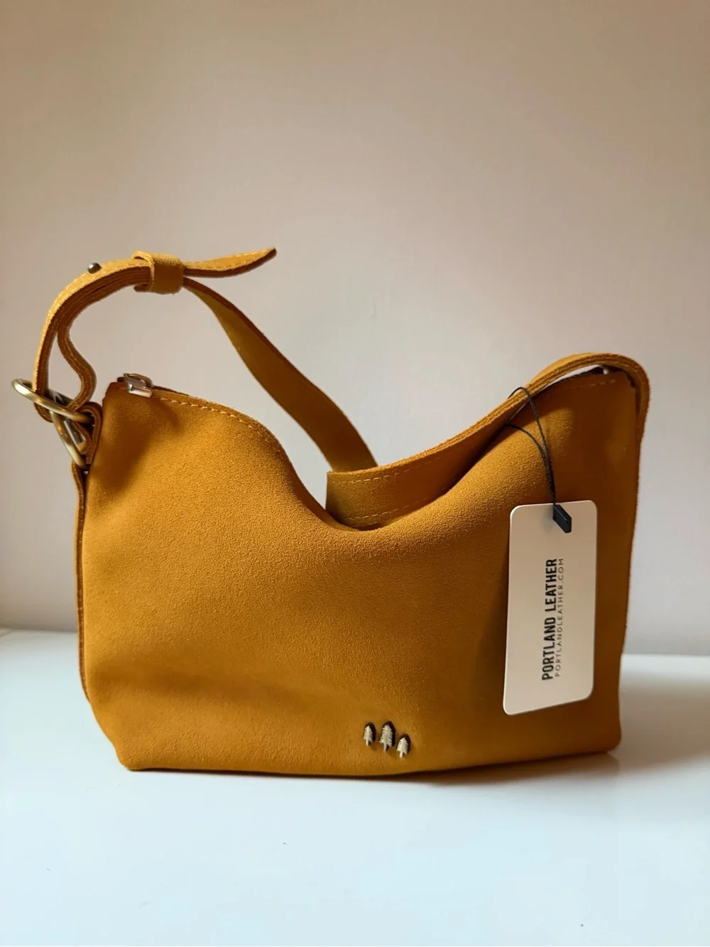 Portland Leather Slouchy Shoulder Bag Dijon